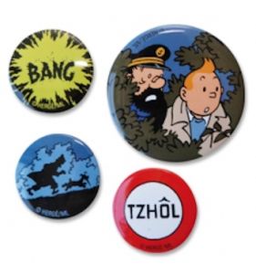 Tintin cartoleria  Lot de 4 Badge de Tintin