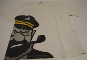 Tintin T-Shirt Outlet 008250010XL Haddock Portrait White XL