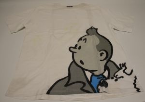 Tintin T-Shirt Outlet 008270010XL Tintin & Snowy Portraiit White XL