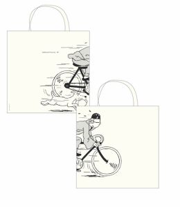 Tintin Borse 04288 CANVAS BAG "TINTIN ON A BICYCLE"