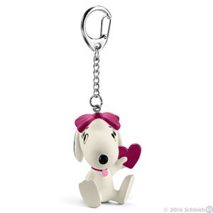 Schleich Peanuts Snoopy 22037 Key Chain Belle Holding a Heart