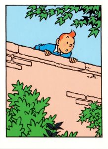 Tintin Moulinsart Double Postcard 16,5x12,5cm - 31009 Tintin Sur le Mur