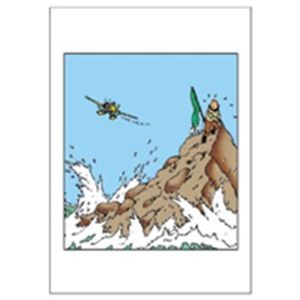 Tintin Moulinsart Double Postcard 16,5x12,5cm - 31015 Tintin Ilot Avion