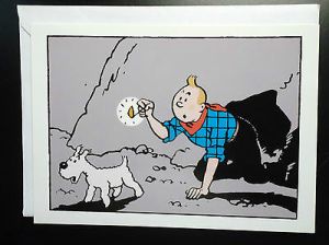 Tintin Moulinsart Double Postcard 16,5x12,5cm - 31129 Tintin Alumette