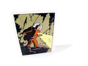 Tintin Moulinsart Double Postcard 16,5x12,5cm - 31047 Tintin Lune Lampe