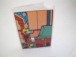 Tintin Moulinsart Double Postcard 16,5x12,5cm - 31110 Tintin Malle