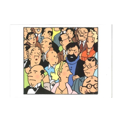 Tintin Moulinsart Double Postcard 16,5x12,5cm - 31120 Tintin Haddock Pubblic
