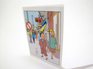 Tintin Moulinsart Double Postcard 16,5x12,5cm - 31123 Trattoir