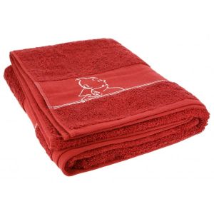 Tintin Linge de Maison 130335 Drap de douche Bath Towel 70x130 Rouge Hermes
