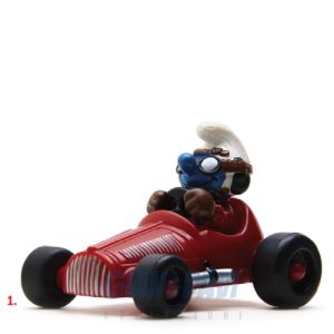 4.0255 40255 Red Racing Car Smurfs Puffo Macchina Corsa Rossa 1A