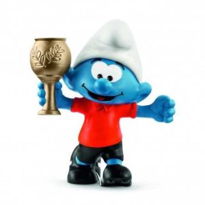 The Smurfs Schleich 2.0807 Football Smurf with trophy