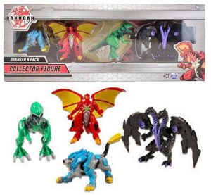 Bakugan Collector Figure 4-Pack 23610BK Trox Nillious Dragonoid Hydorous