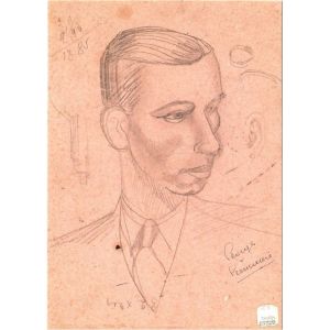 Tintin Moulinsart Museum Postcard 17,5x12,5cm - 80608 CB Illustration Autoportrait