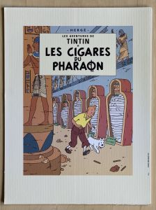 Tintin Lithographe Les Cigares du Pharaon 1997 TQ 22 40x30cm