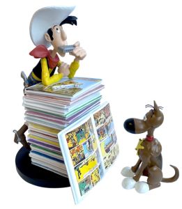 Plastoy Lucky Luke Colleclectoys - Lucky Luke & Rantanplan Pile D'Albums