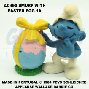 2.0490 20490 Smurf with easter egg Puffo con Uovo 1A