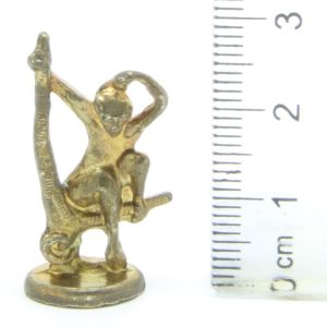 Ferrero Kinder Ü-Ei Soldatini Metallfiguren Tiere auf Sockel - Affe - Gold