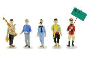 Tintin Figurines en Alliage Carte de Vœux 1972 46524-46528 Serie 10 Complete