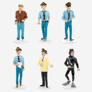 Tintin Figurines en Alliage Carte de Vœux 1972 46537-46542 Serie 12 Complete