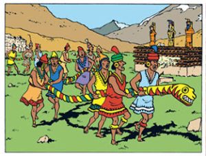 Tintin Moulinsart Postcard 15x10cm - 30172 Dance Incas