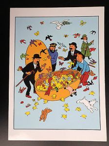 Tintin Moulinsart Double Postcard 16,5x12,5cm - E05 Surprise de Pâques