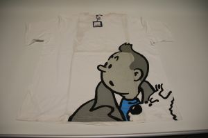 Tintin T-Shirt Outlet 00827001XXL Tintin & Snowy Portraiit White XXL