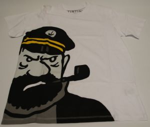 Tintin T-Shirt Outlet 0082500100S Haddock Portrait White S